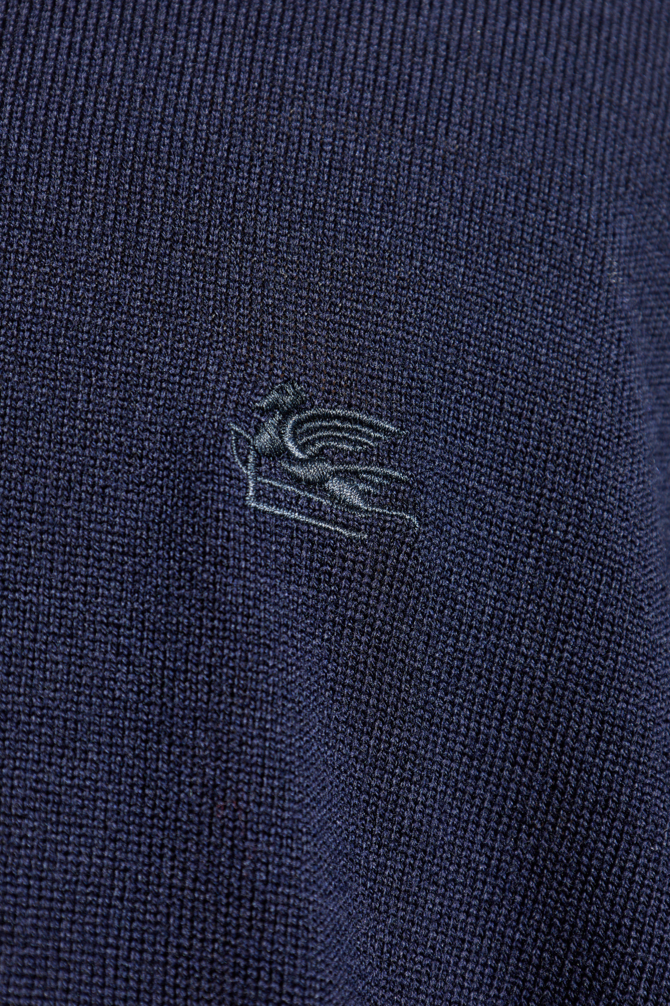 Navy blue Wool sweater with embroidered logo Etro - Vitkac AS